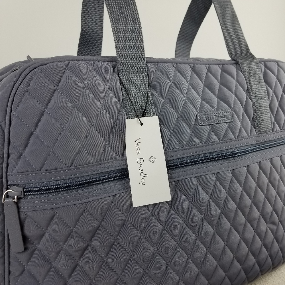 Vera Bradley Carbon Gray Medium Traveler Bag NWT - Picture 2 of 8